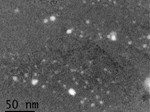 The image shows disperse yttrium oxide (Y2O3) nanoparticles in ODS/Fe12Cr steel. Copyright: Universidad Carlos III de Madrid.